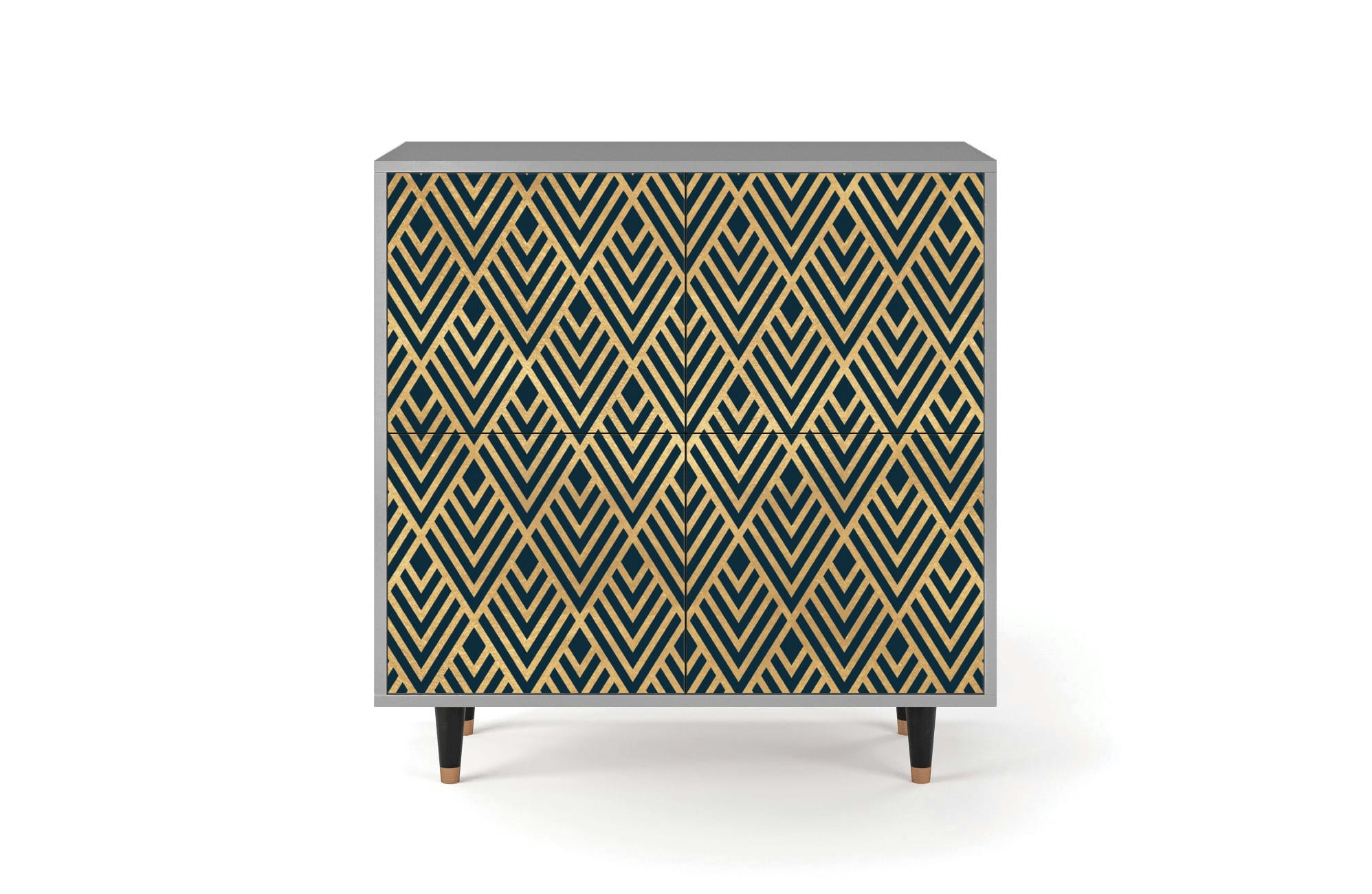 EGYPT TRIANGLES - Buffet  bleu 4 portes L 94 cm