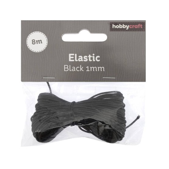 Black Elastic 1mm x 8m