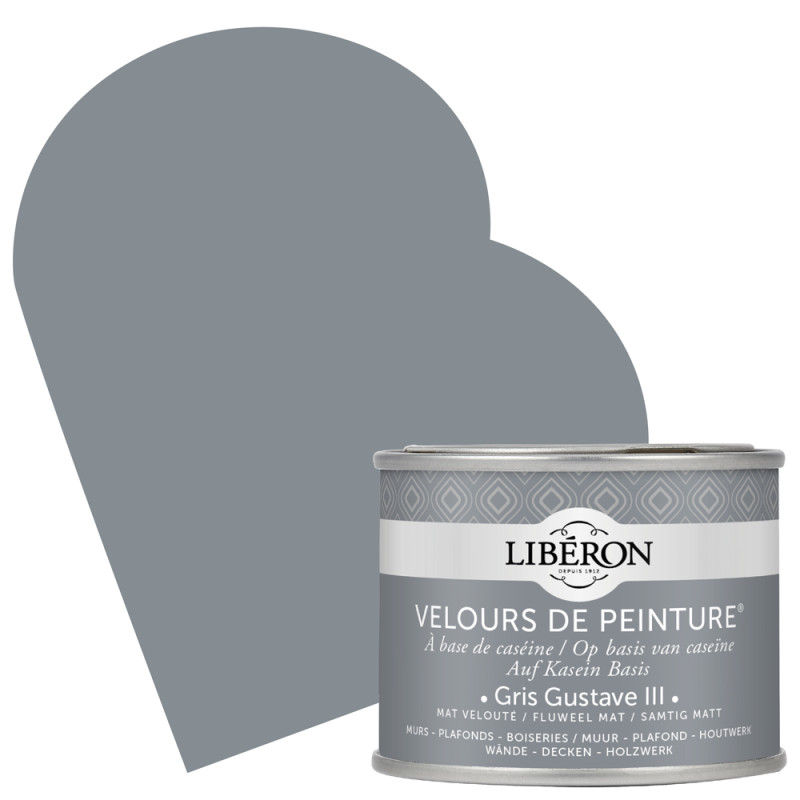 Peinture pour murs Velours de Peinture gris Gustave III mat 0,125 L LIBERON