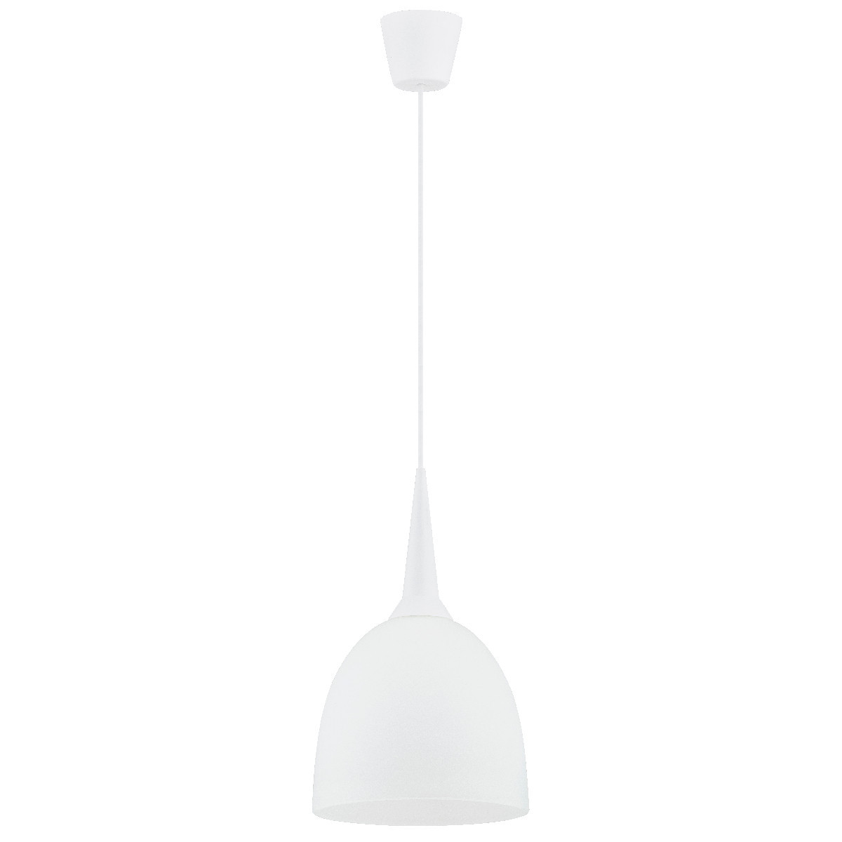 Lampa wisząca biała UNI 1xE27x15W wym: 90x23x23 cm Alfa