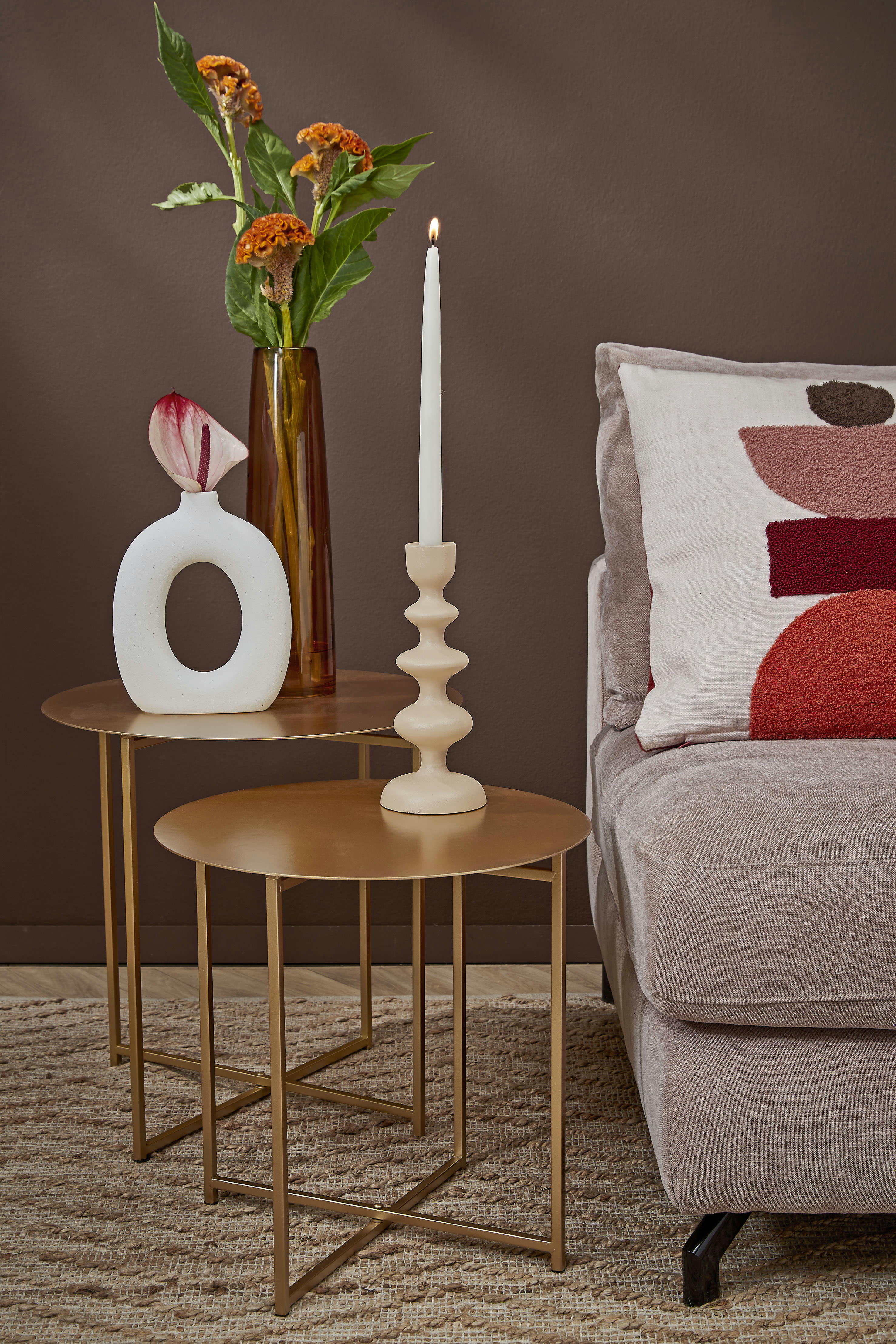 MIKKI - Table d'appoint en métal doré H45