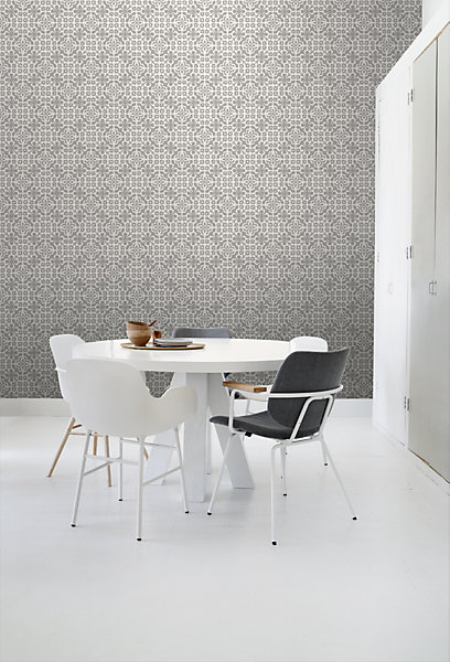 ESTAhome papier peint carreaux de ciment taupe 53 cm x 10.05 m