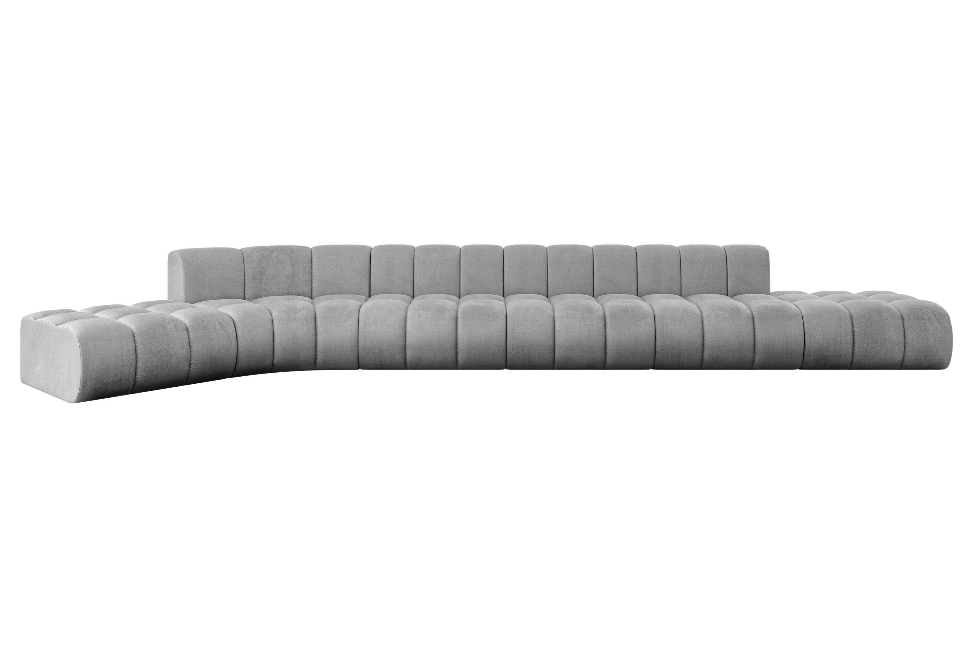 Narożnik lewostronny modułowy Solven-L3 - 562x174x70 cm Jasny szary