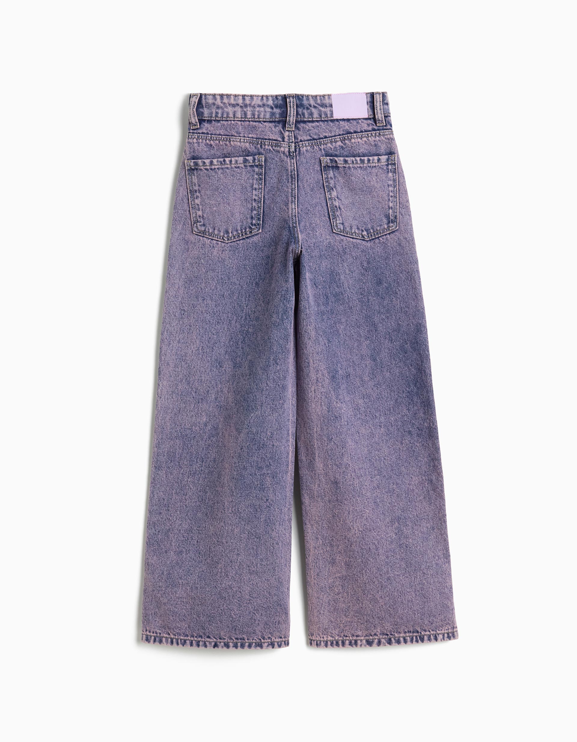 Calças de Ganga 'Wide Leg', Menina, Rosa Claro