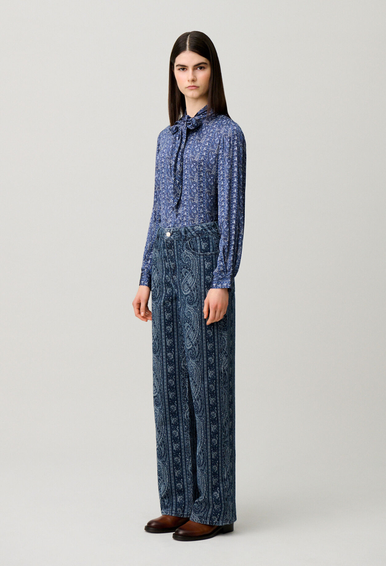 Jean droit denim imprimé