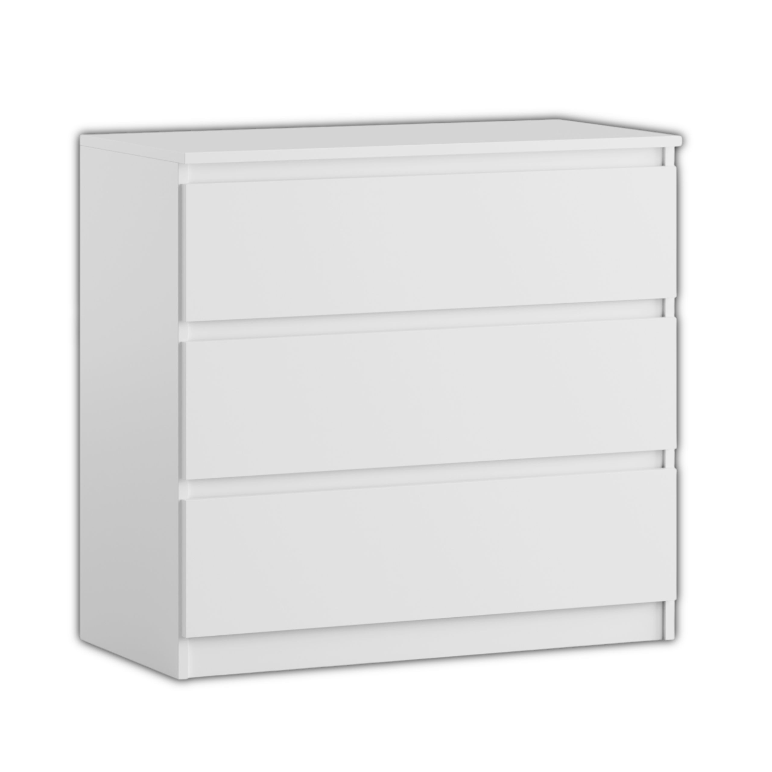 Komoda BASIC 3 szuflady – Biała | 80x75x40 cm