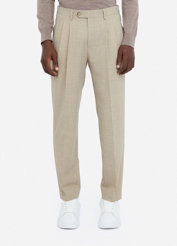 Pantaloni in lana con pinces