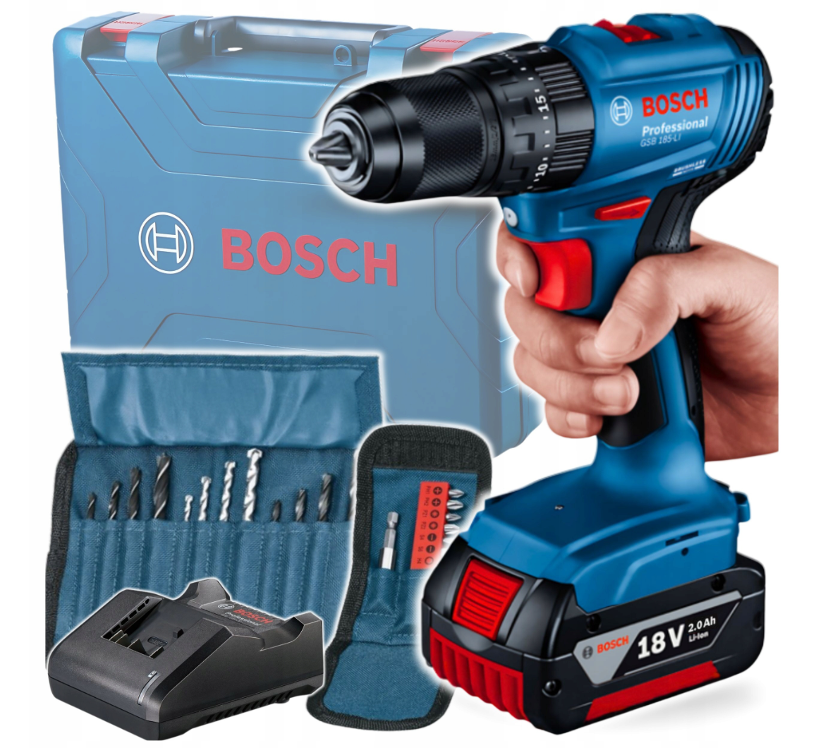 Dzisiejsza specjalna cena- Bosch Professional GSB 185-Li Wiertarka +2Ah +23bity 06019K3102