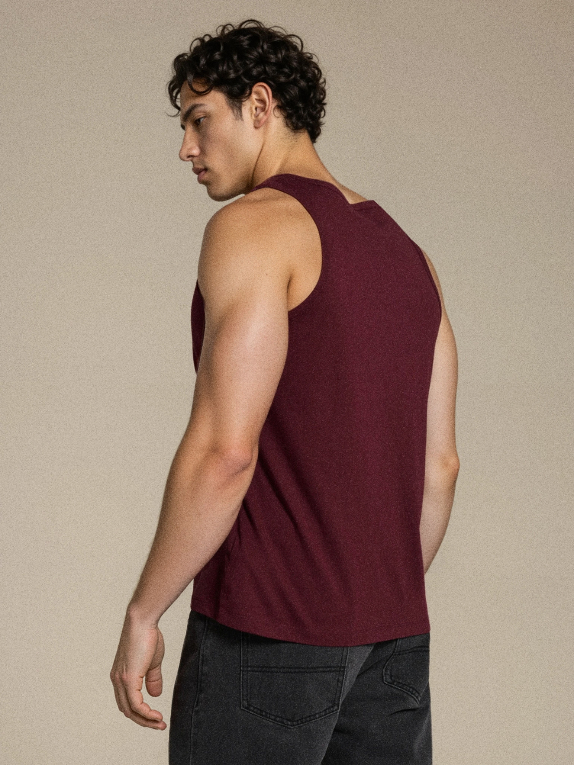 Melanżowy tank top z okrągłym dekoltem