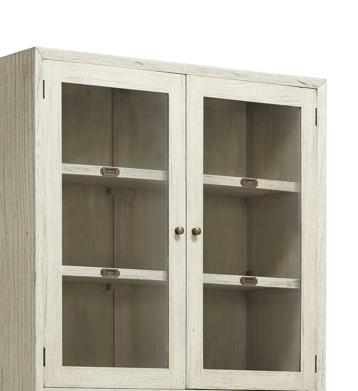 MURIA - Vitrine en bois blanc, H 190 cm