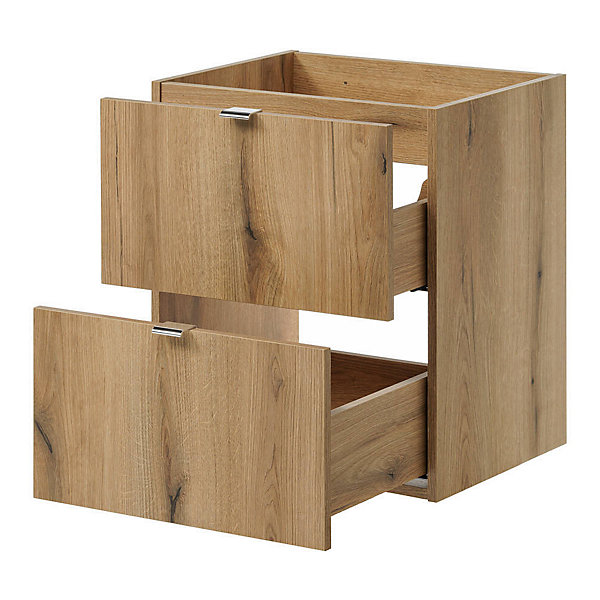 Meuble sous lavabo NEWPORT avec 2 tiroirs50 x 60 x 40 cm effet chêne noir en.casa