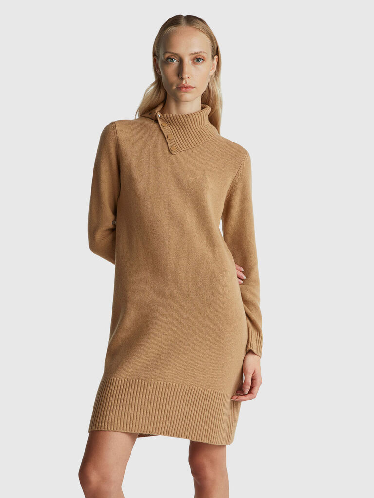 Midi dress in wool blend