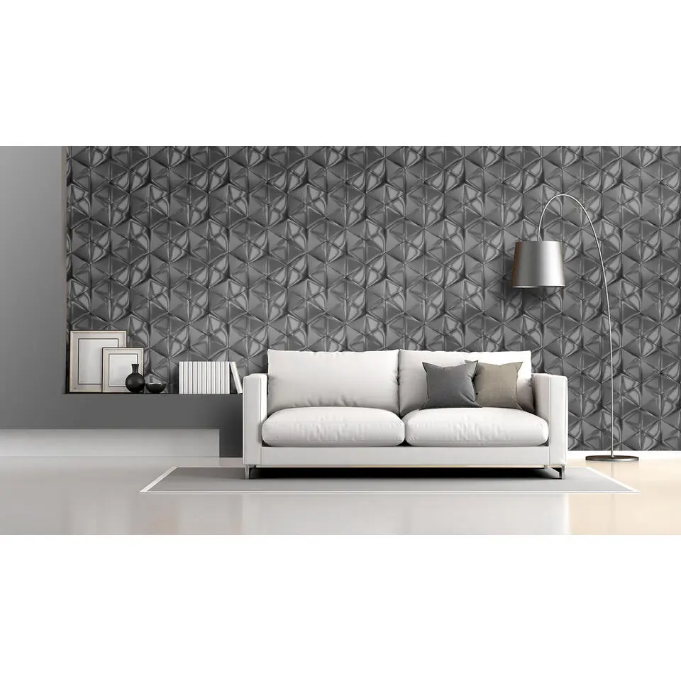 Dutch Wallcoverings - Onyx dessin donkergrijs - 0,53x10,05m