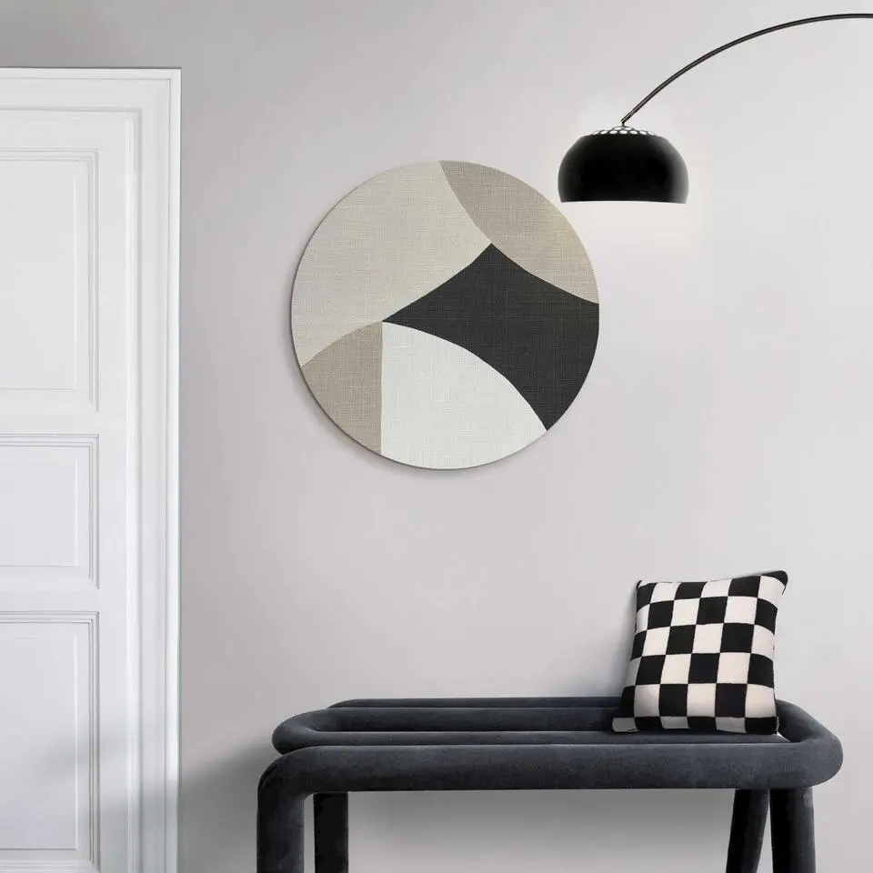 Glasschilderij Abstracte sfeer I - &Oslash; 50 - Beige