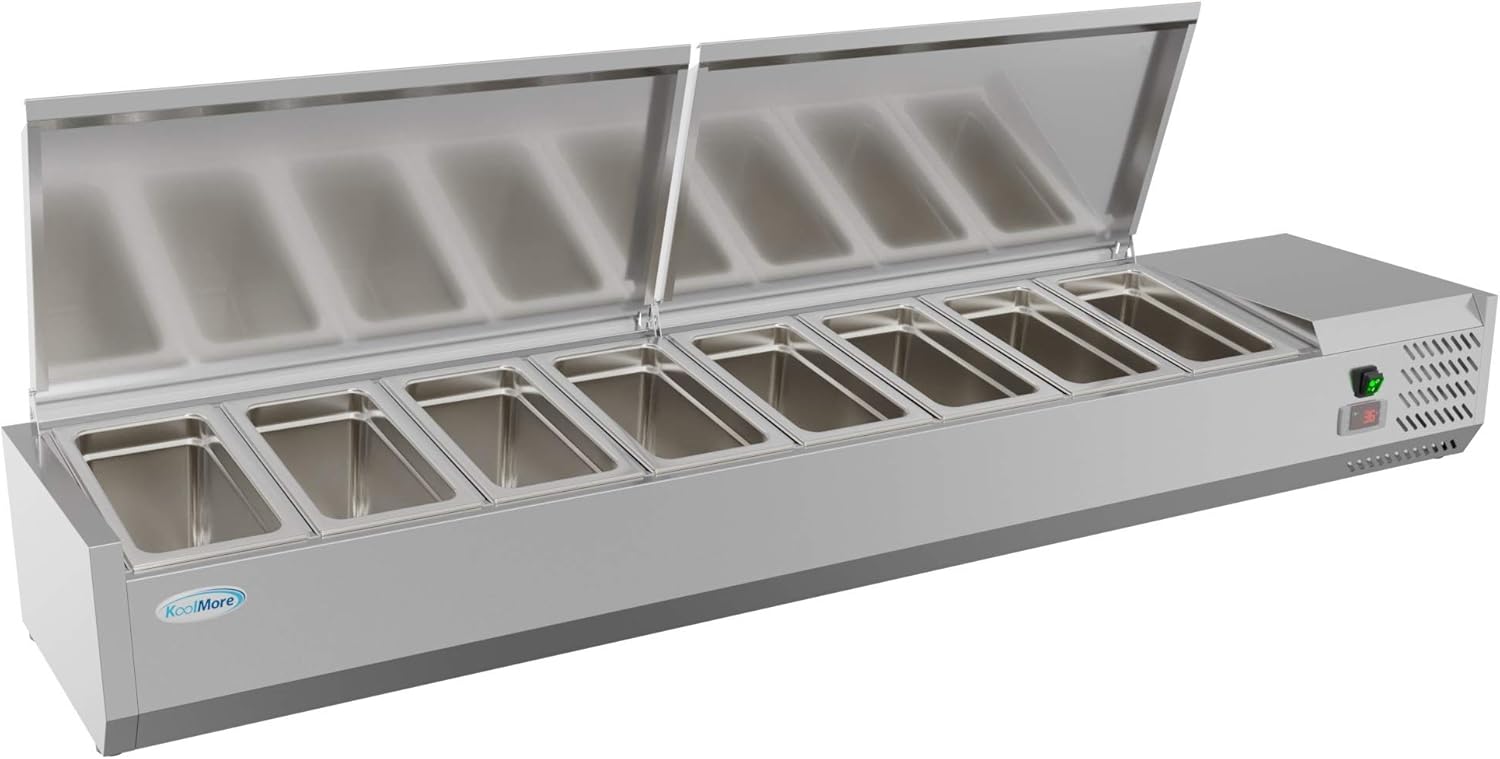 KoolMore SCDC-8P-SSL Commercial-Refrigerator, 71 Inch, Silver