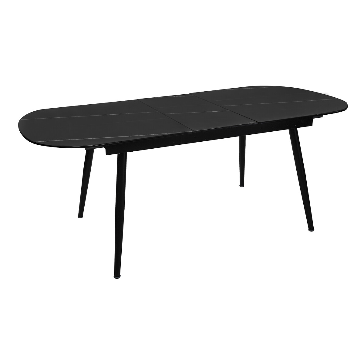 Mesa de jantar extensívelMAPU preta de vidro