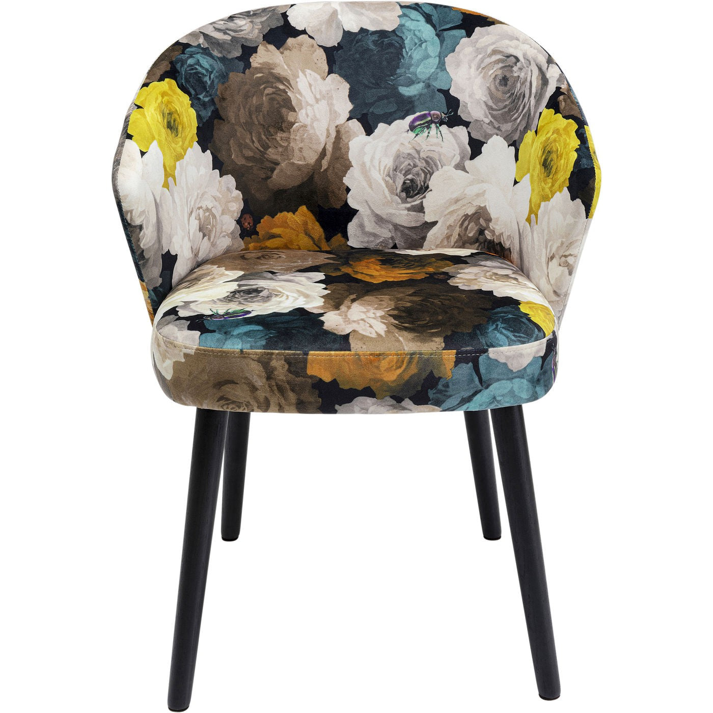 Kare Design Stoel met armleuningen Pioenen geel