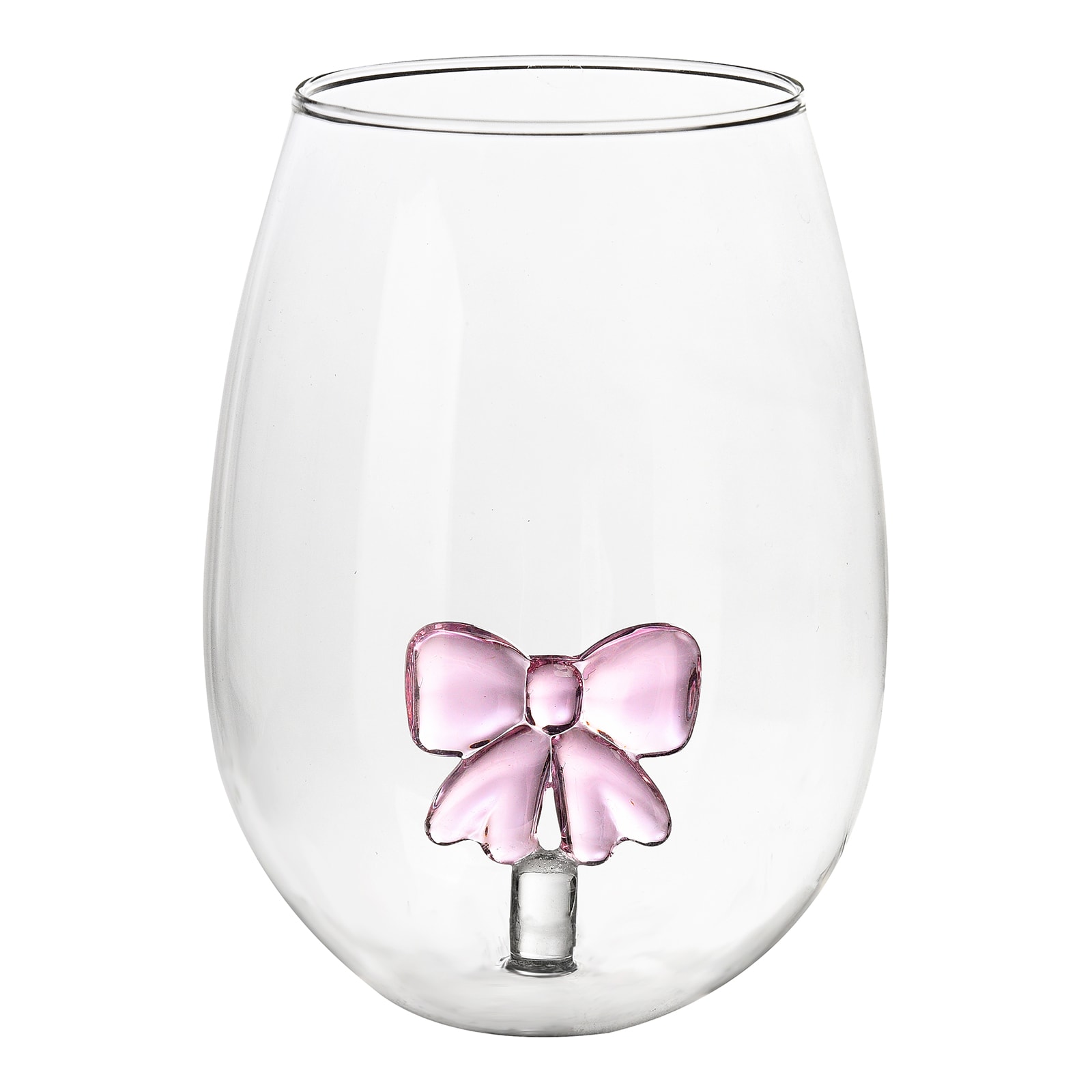 Trinkglas Schleife Rosa, ⌀ 7 cm, H 120 mm