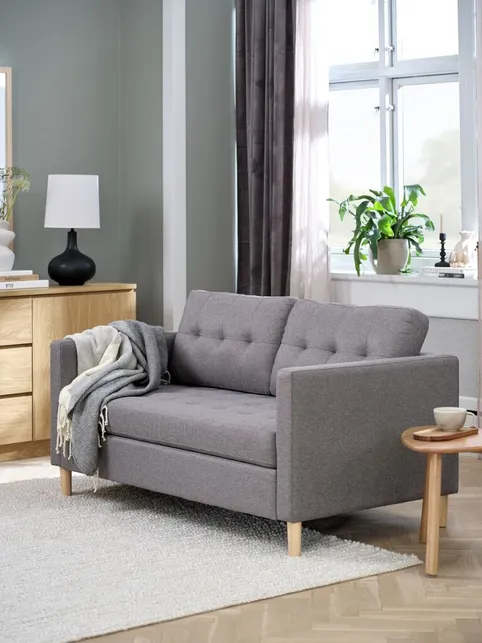 Sofa FALSLEV 2-pers. gråt stof