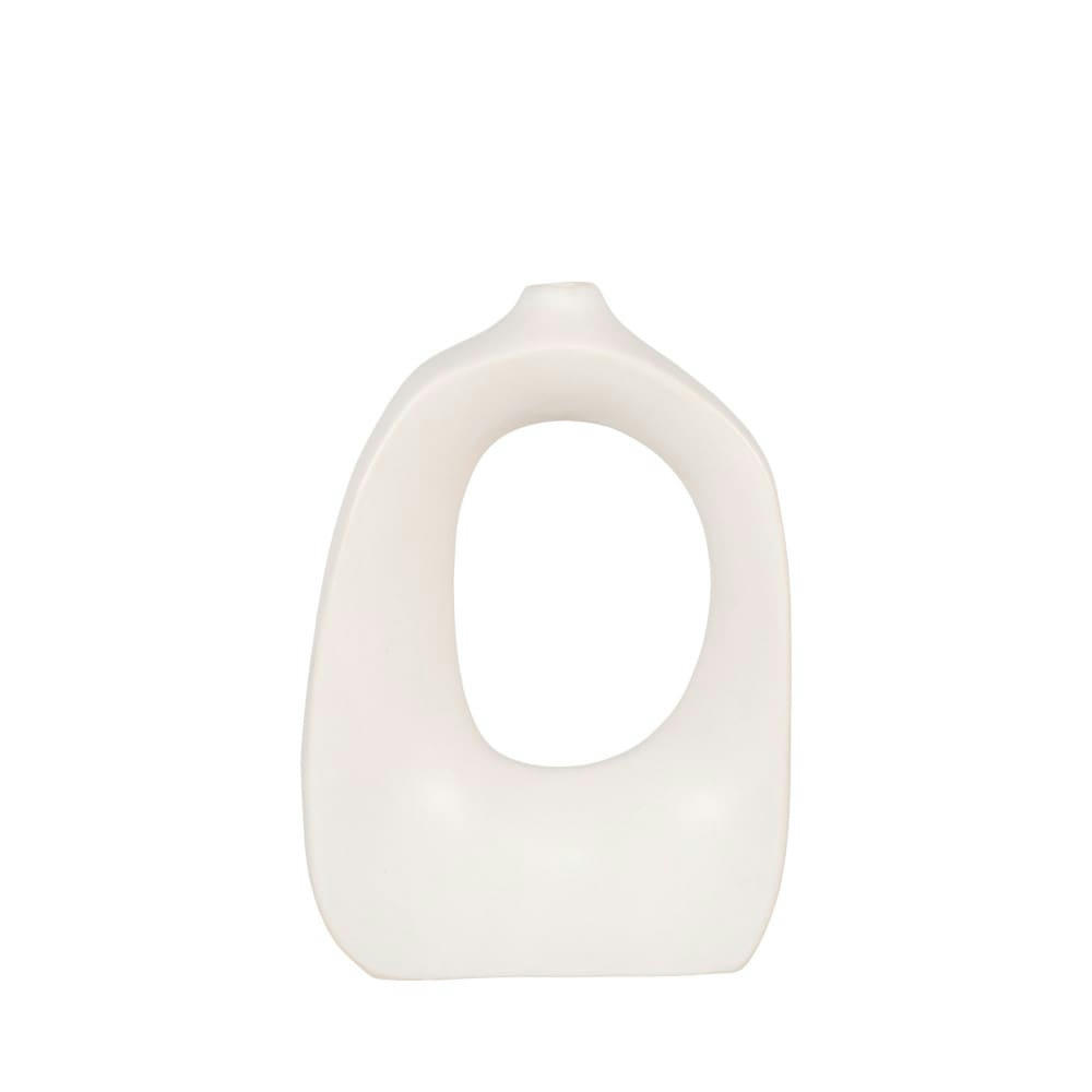 CAHUITA - Vase de forme organique en céramique H28,5cm blanc ivoire