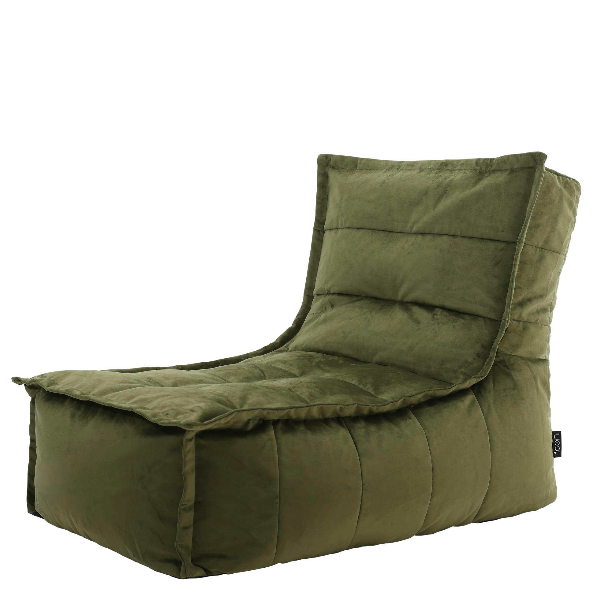 DOLCE - Pouf velours vert olive