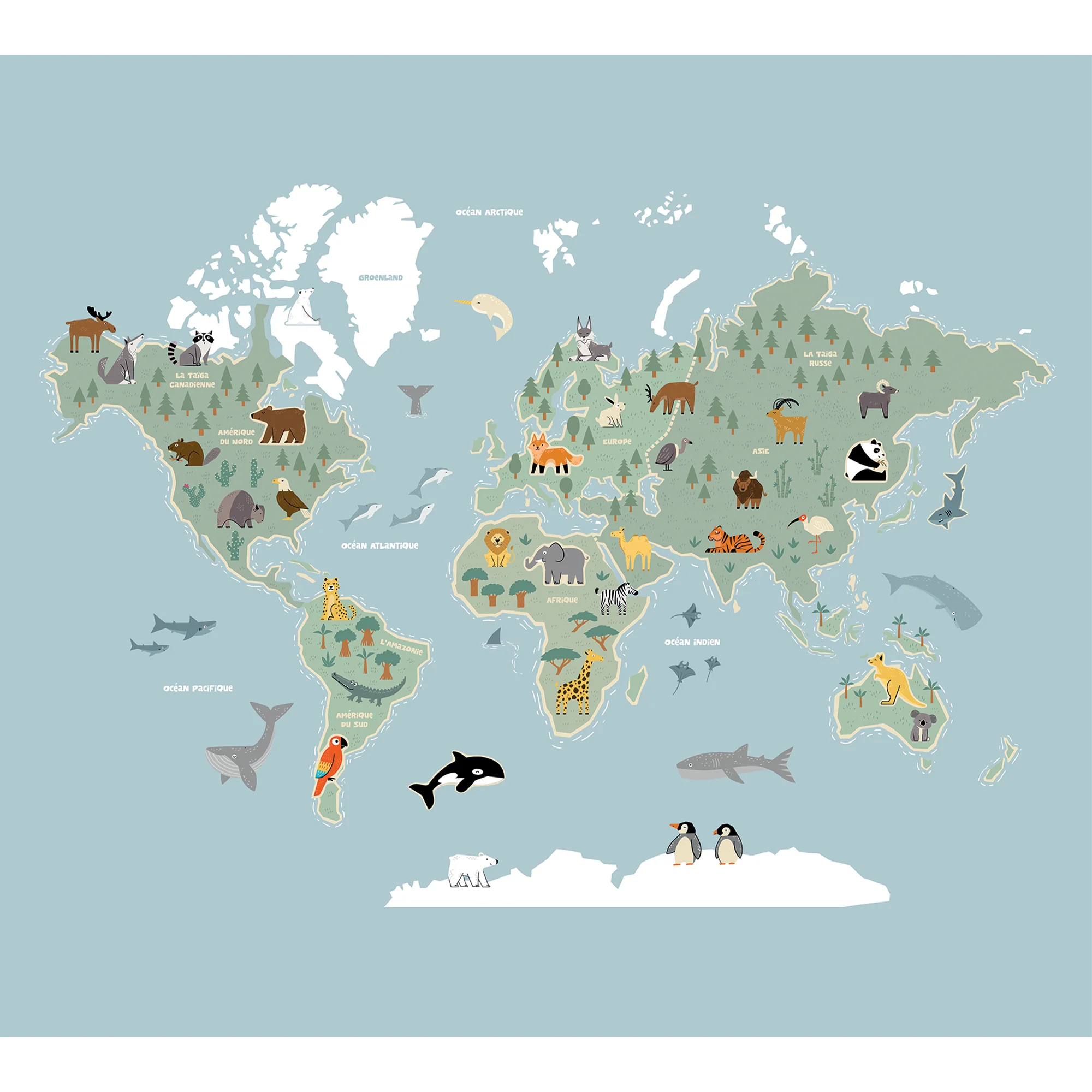 Papier peint panoramique XL AROUND THE WORLD XL 300 x 270 cm