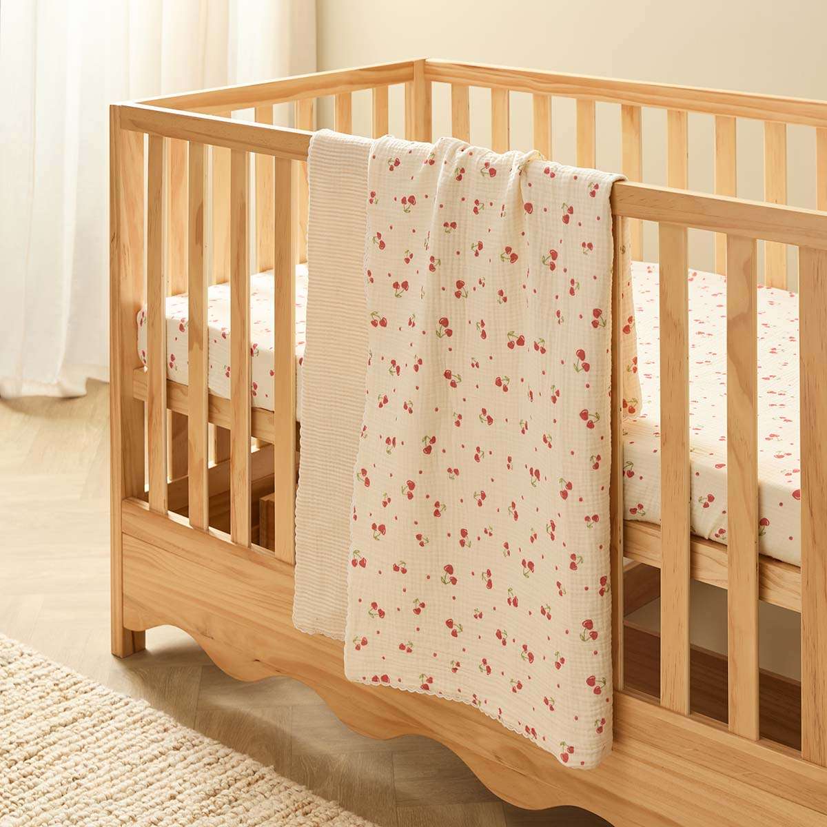 Organic Cotton Blanket - Cherry Heart