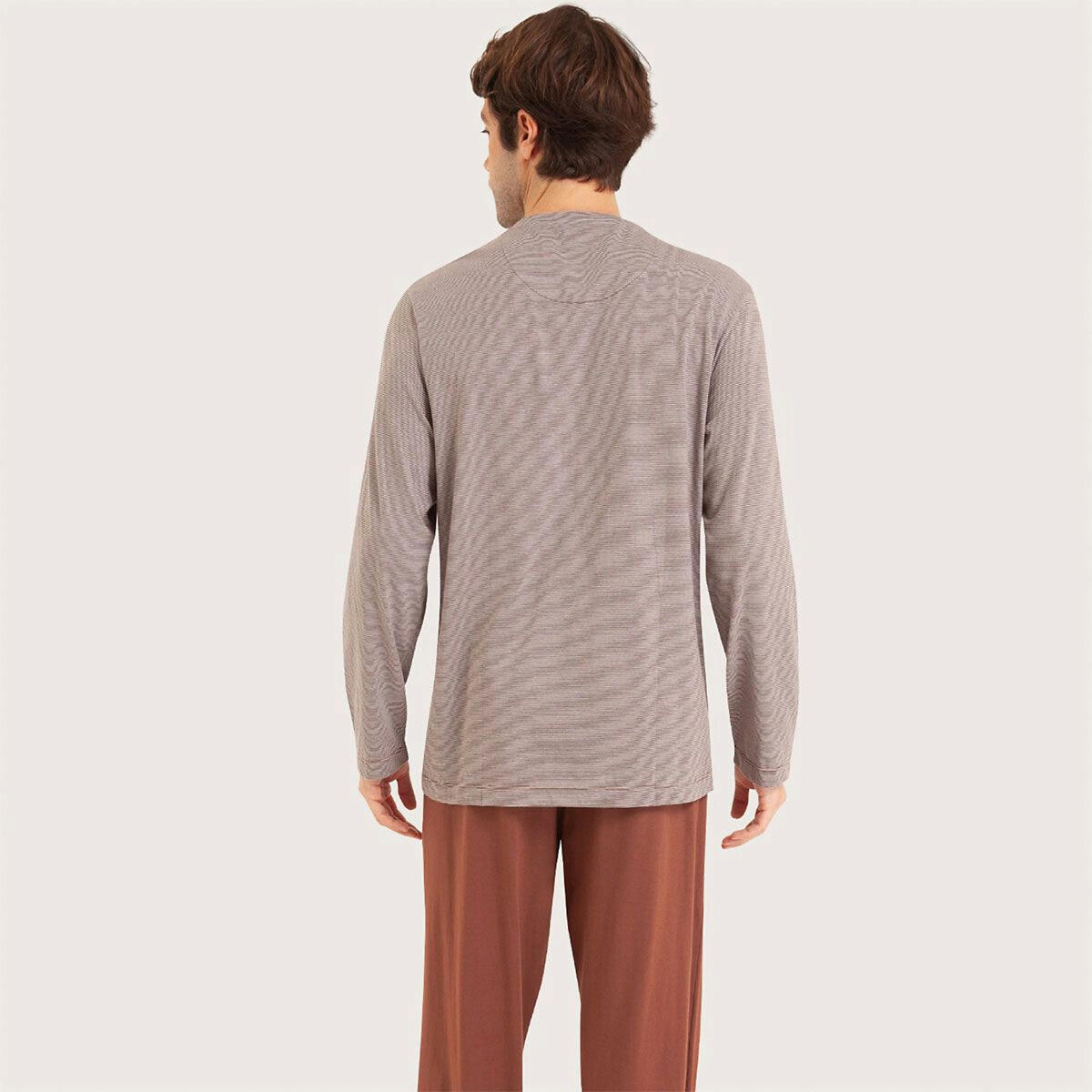 Pyjama long col tunisien en coton bio