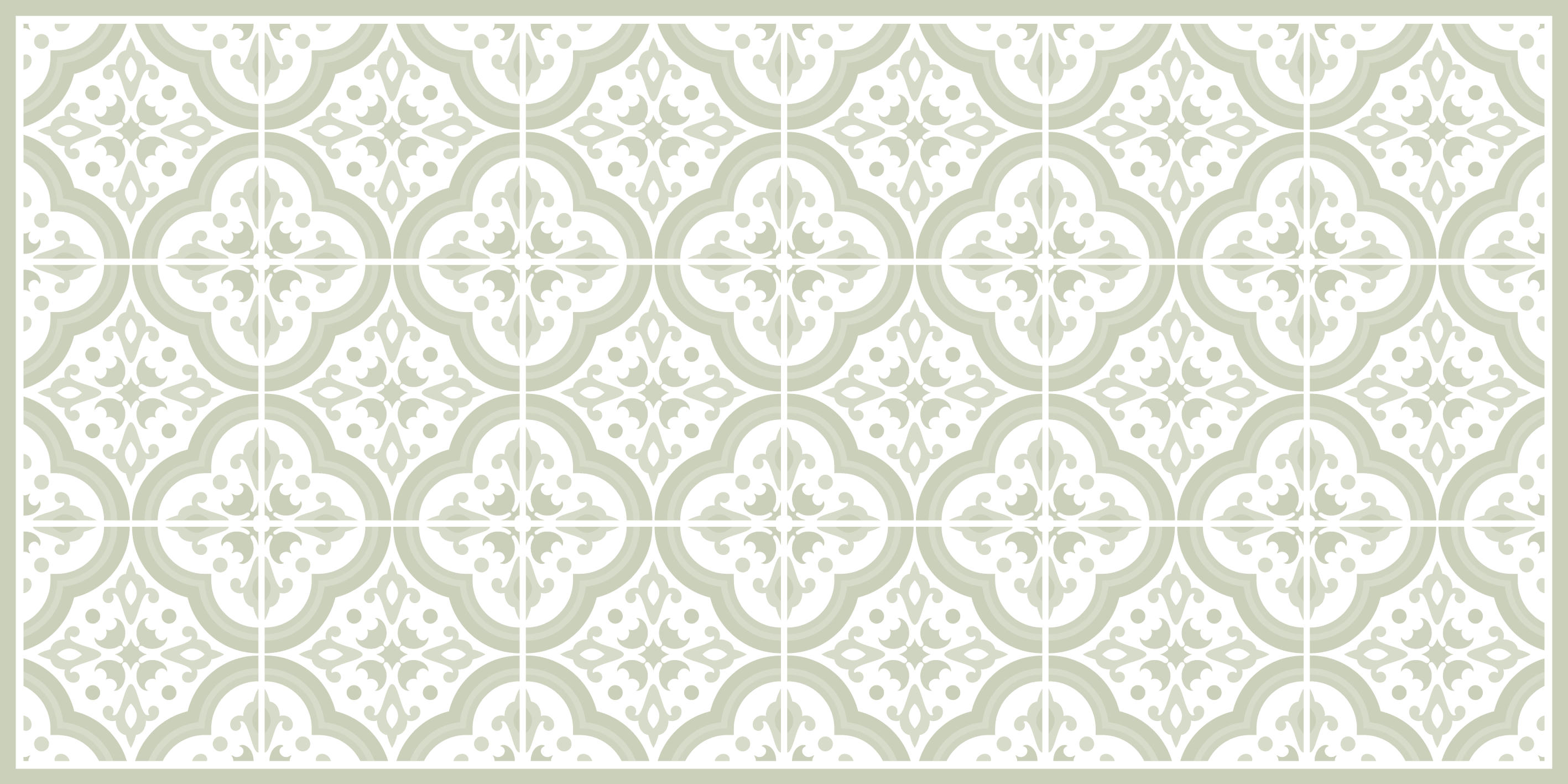 LISBONA - Tapis en vinyl cuisine vert lisbonne 48x98 cm