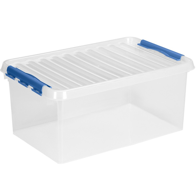 Box de rangement Q-line transparent et bleu 45 L SUNWARE