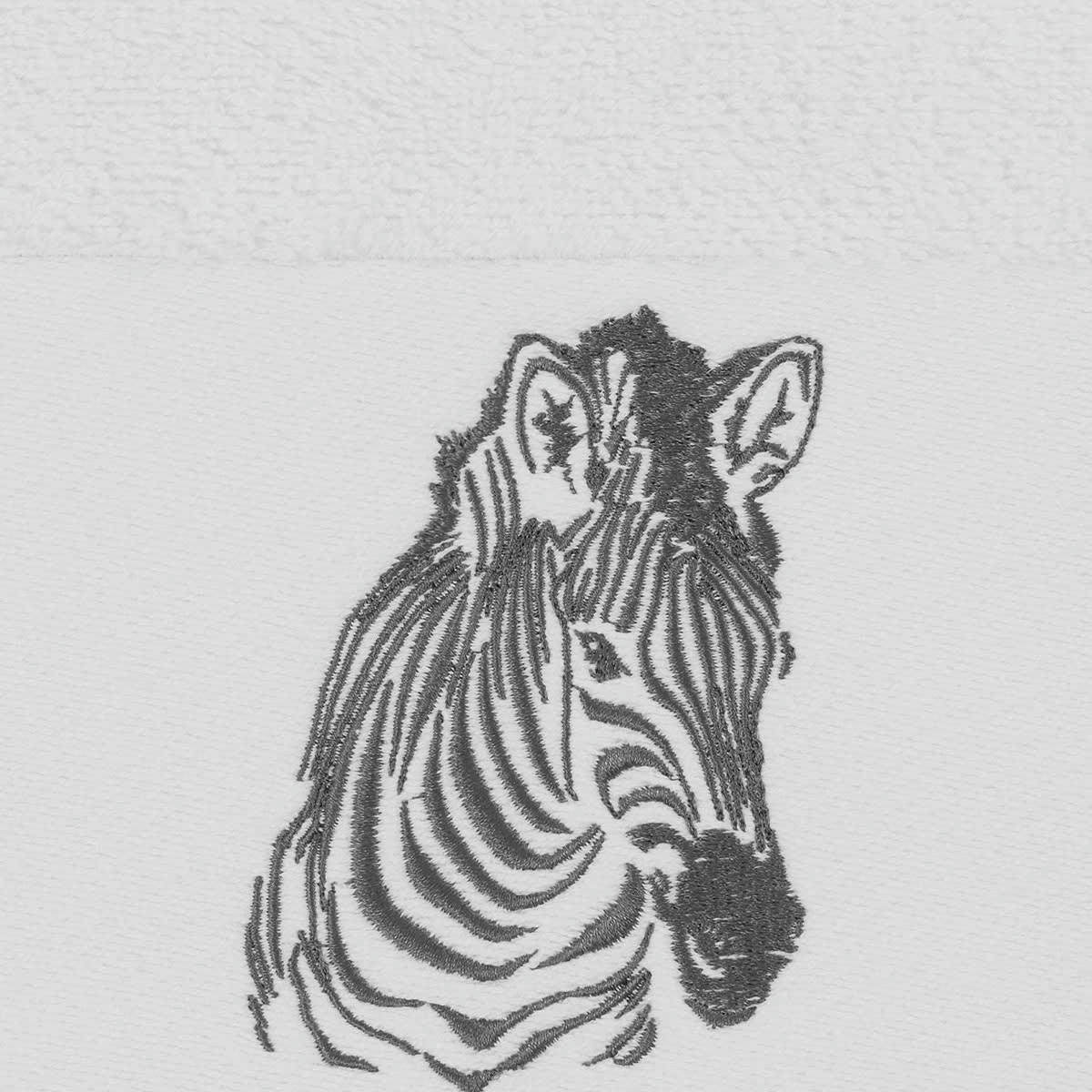ZEBRA - Lot de 3 serviettes invité Blanc 30x50 cm