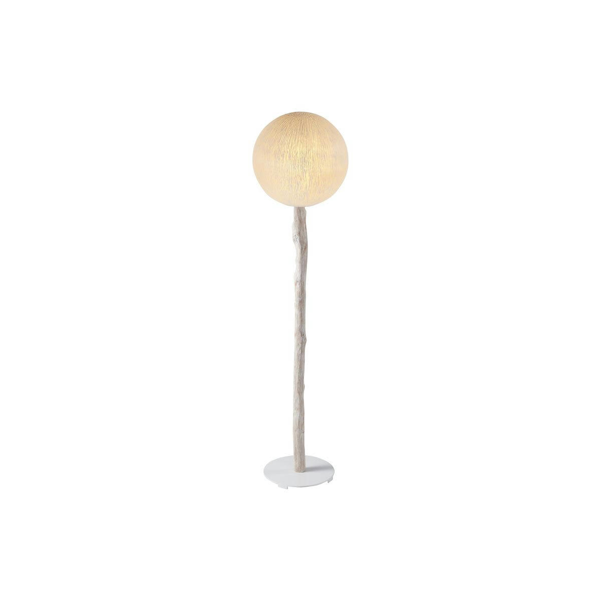RAWA - Lampadaire en fibre de verre et pied en racine de bois h139cm