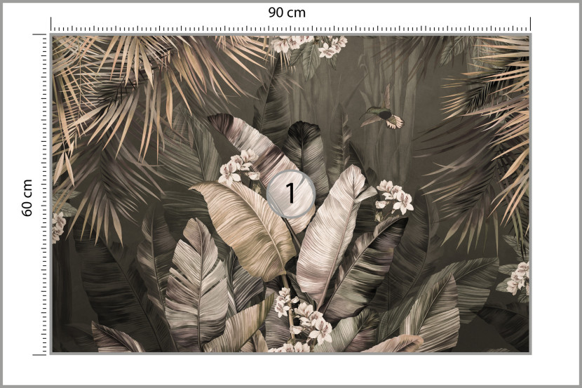 Fototapeta Liście Bananowe W Stylu Vintage 90x60cm