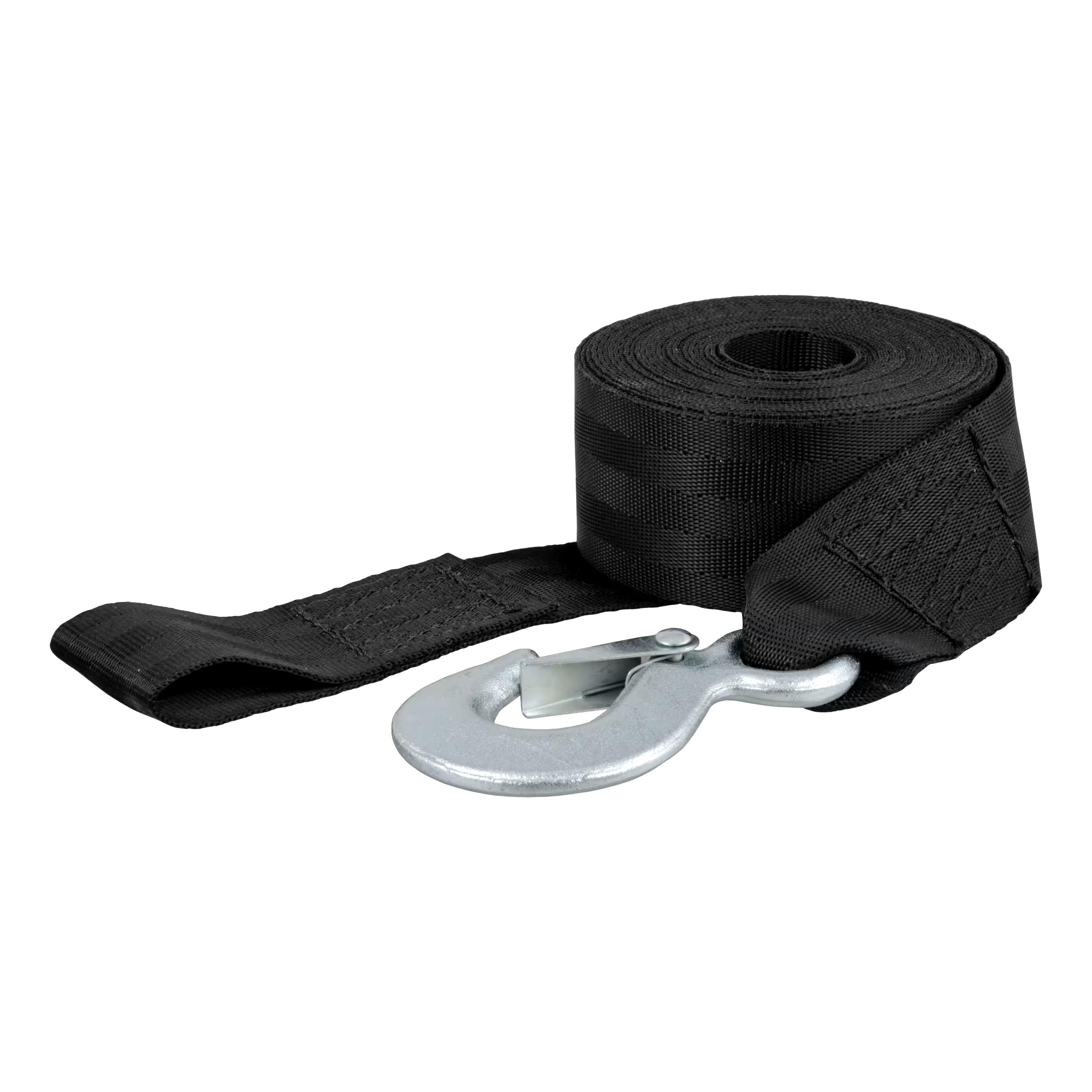 CURT 29451 2-in x 20-ft Nylon Winch Strap with Hook, 4,000-lbs