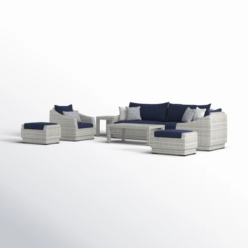 Fionnula 7 Piece Wicker Rattan Sofa Seating Group with Sunbrella Cushions