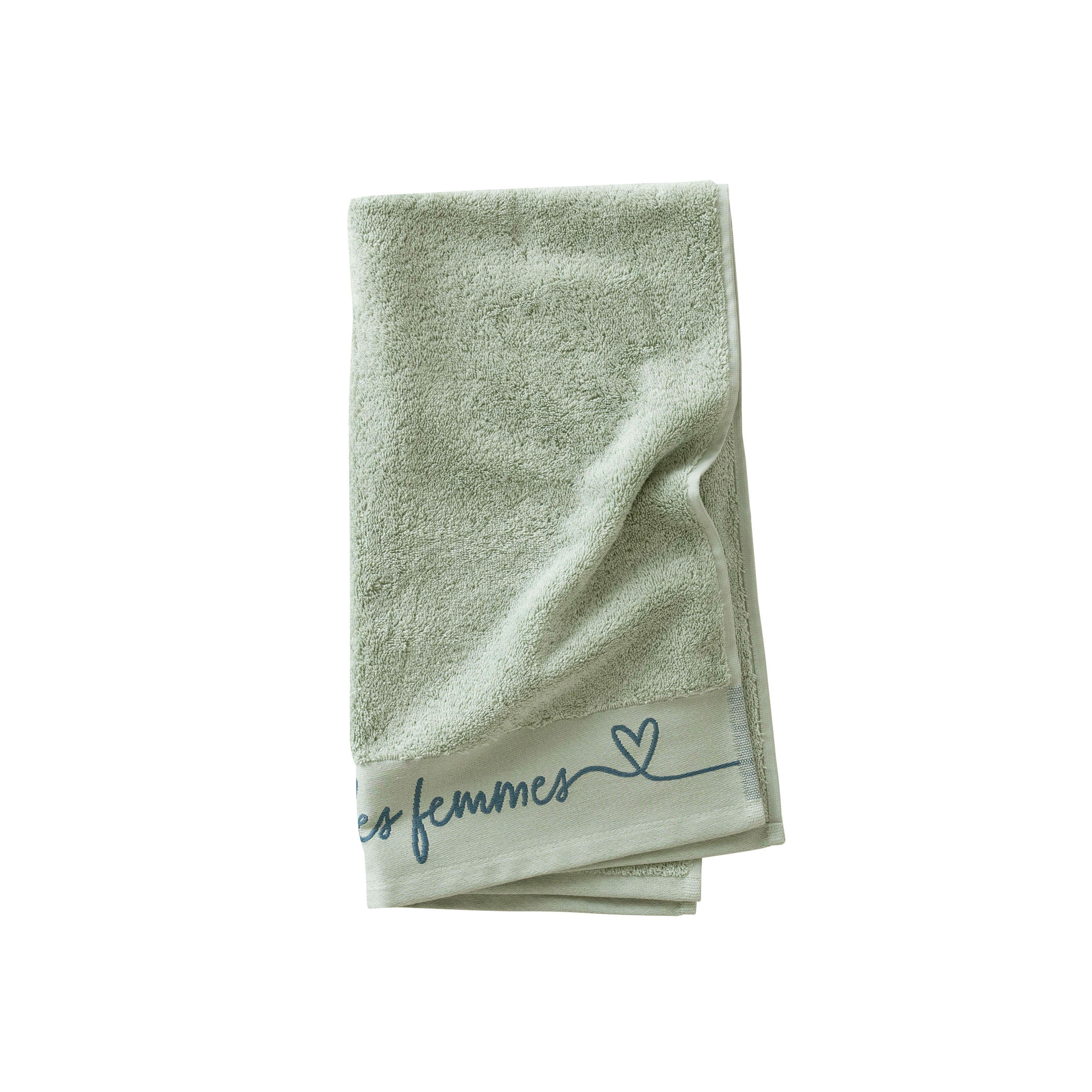 SIMONES - Serviette de toilette bouclette de coton bouclette vert 50 x 90 cm