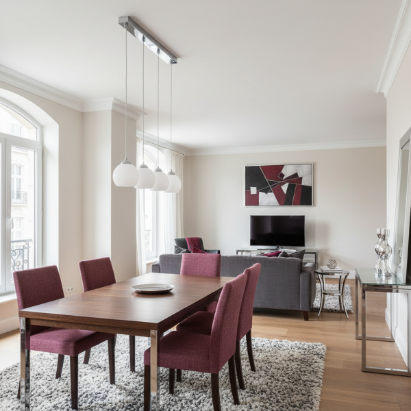 Lampa wisząca listwa EDYLIT 4xE27 chrom MOKA SILVER 13-671 nad stół