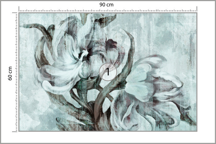 Fototapeta Kwiat Na Betonie Retro 90x60cm