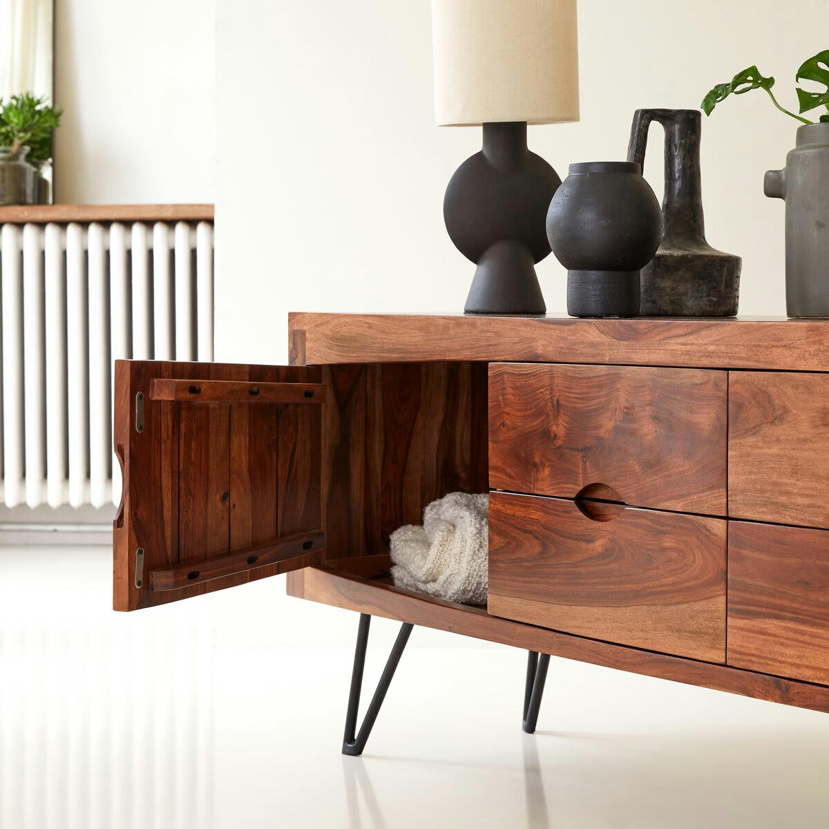 BONNIE - Meuble TV en palissandre massif 180 cm