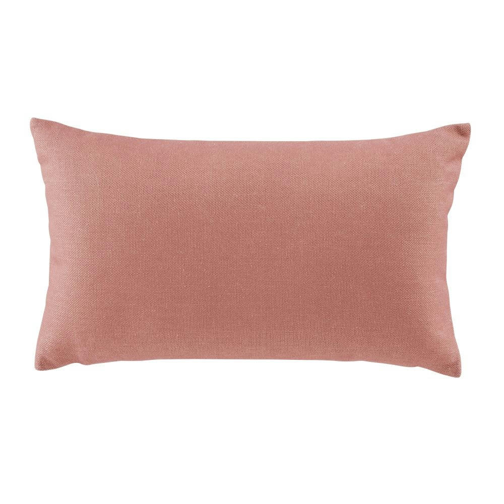 PAULISTA - Coussin imprimé terracotta, écru et vert kaki 30x50