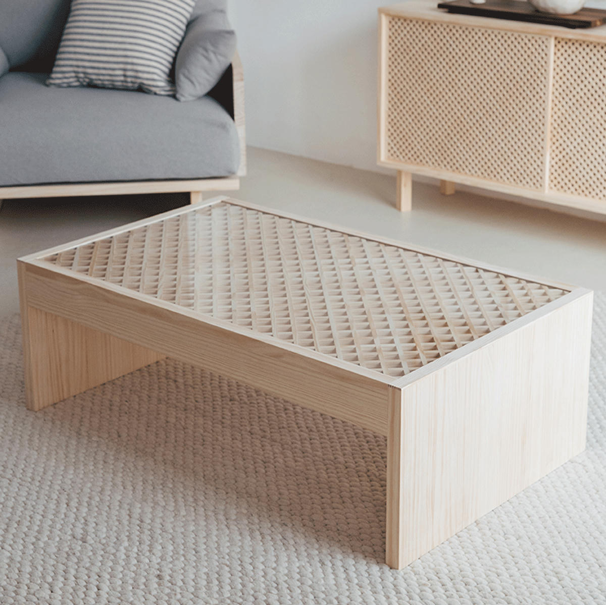 VEDELLA - Table basse en bois massif - 98 cm