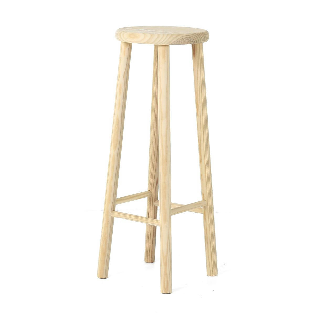 REGION - Tabouret de bar rond en bois de pin brut