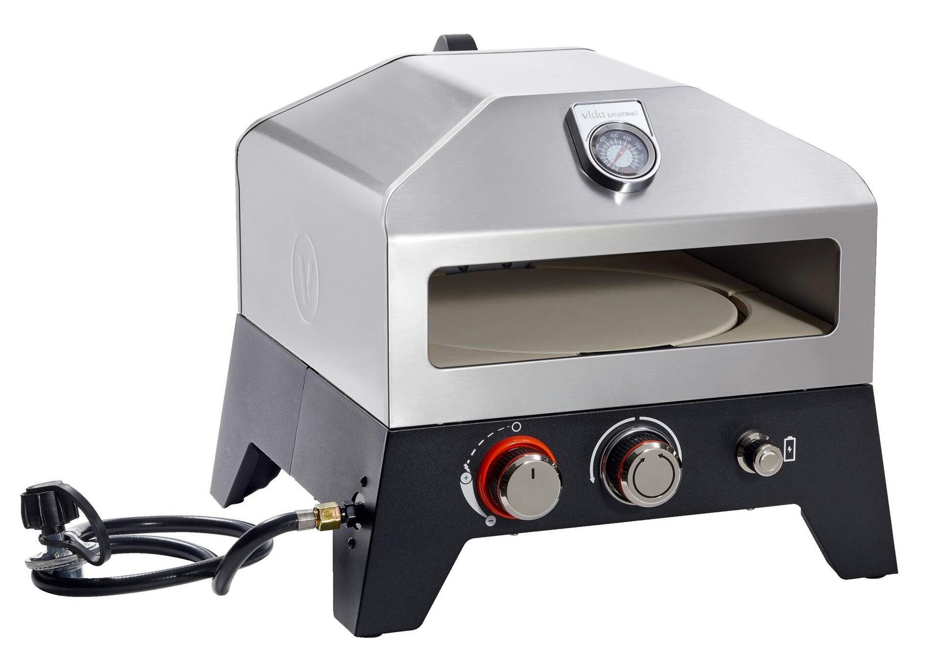Vida By PADERNO Portable Outdoor Pizza Oven with a Lazy Susan Ceramic Pizza Stone