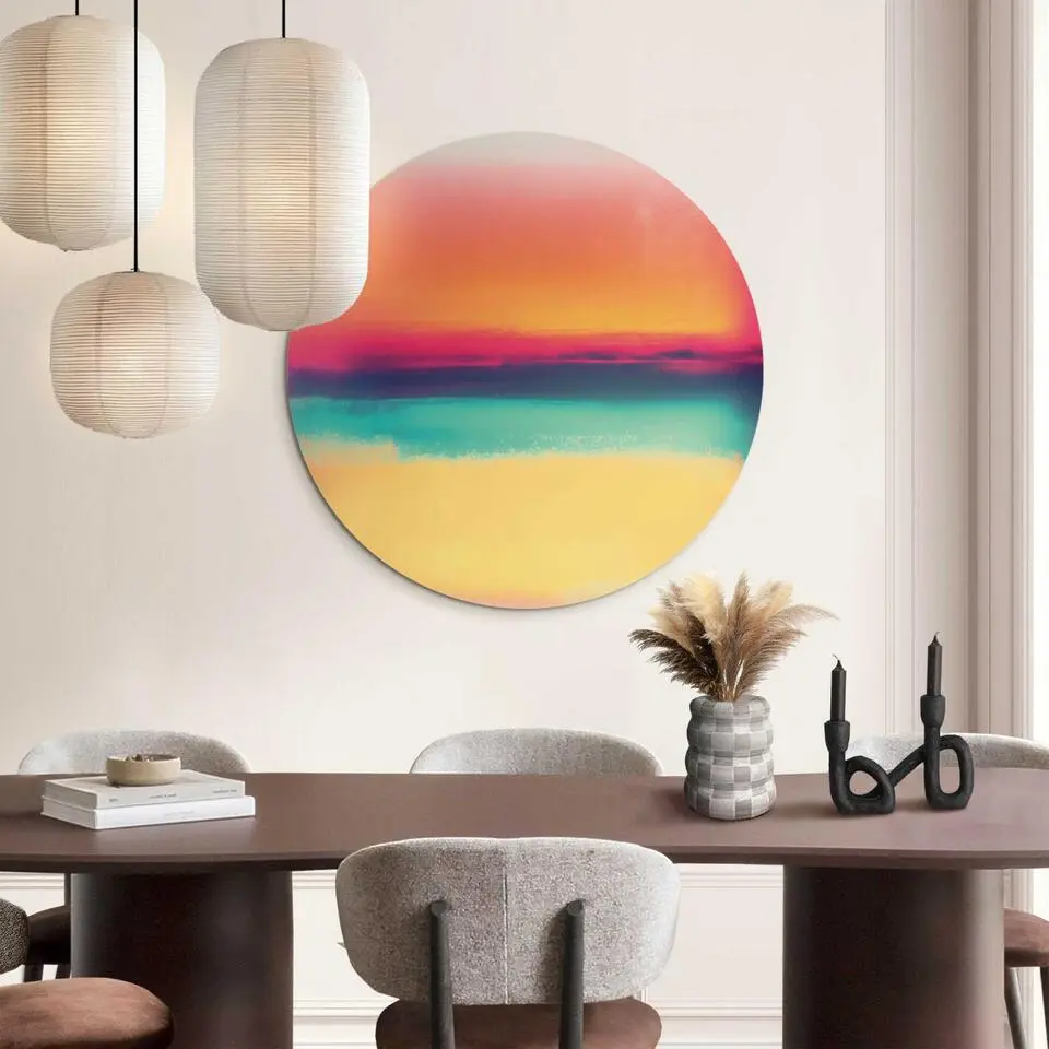 Glasschilderij Zonsondergang - &Oslash; 70 - Oranje