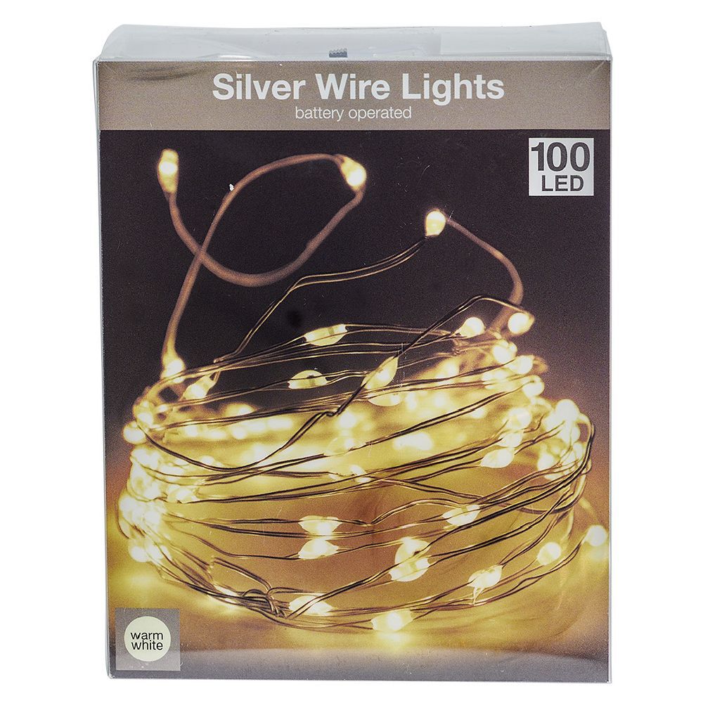 Guirlande électrique fil cuivre 100microLED 5m d'éclairage blanc chaud