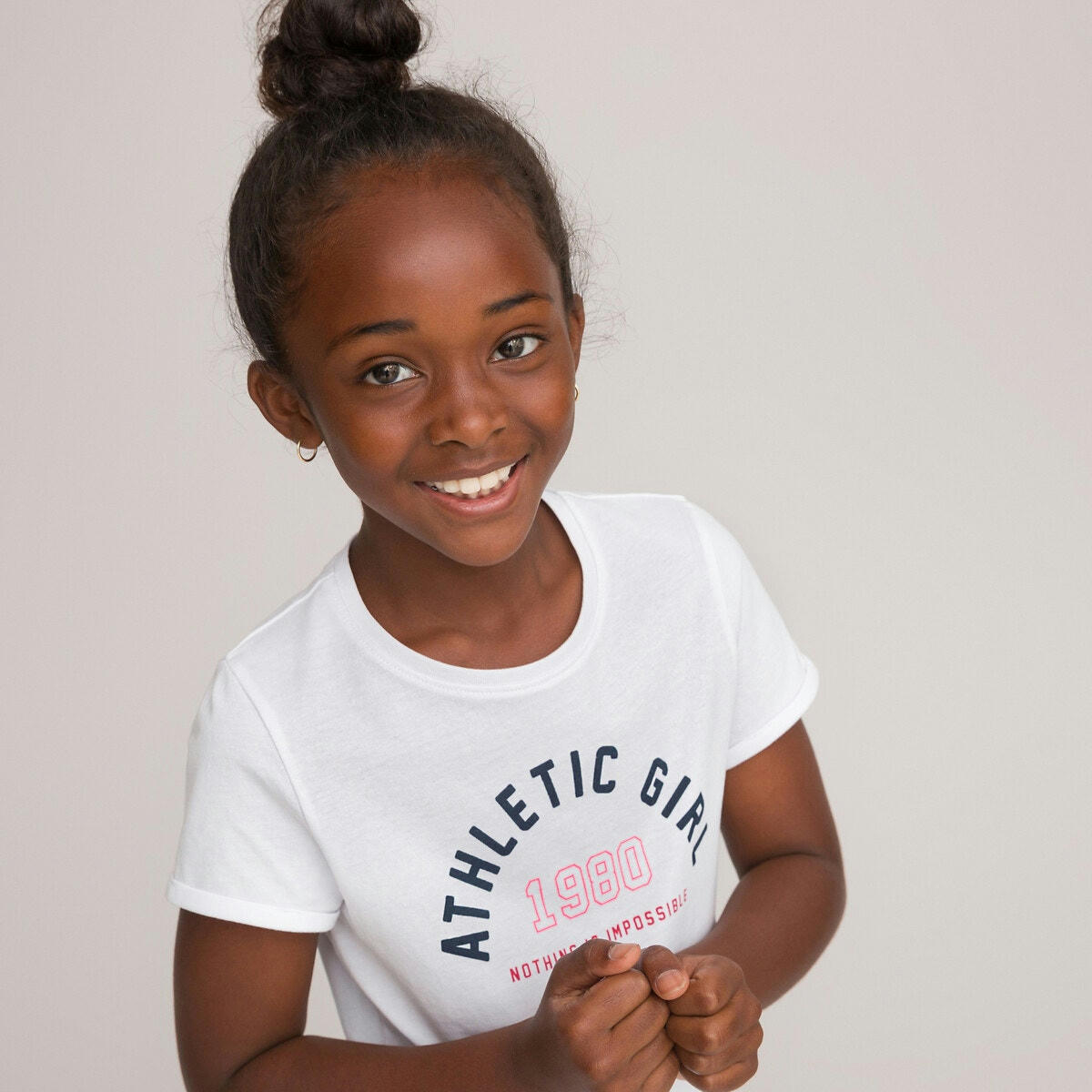 T-shirt col rond à message Athletic Girl