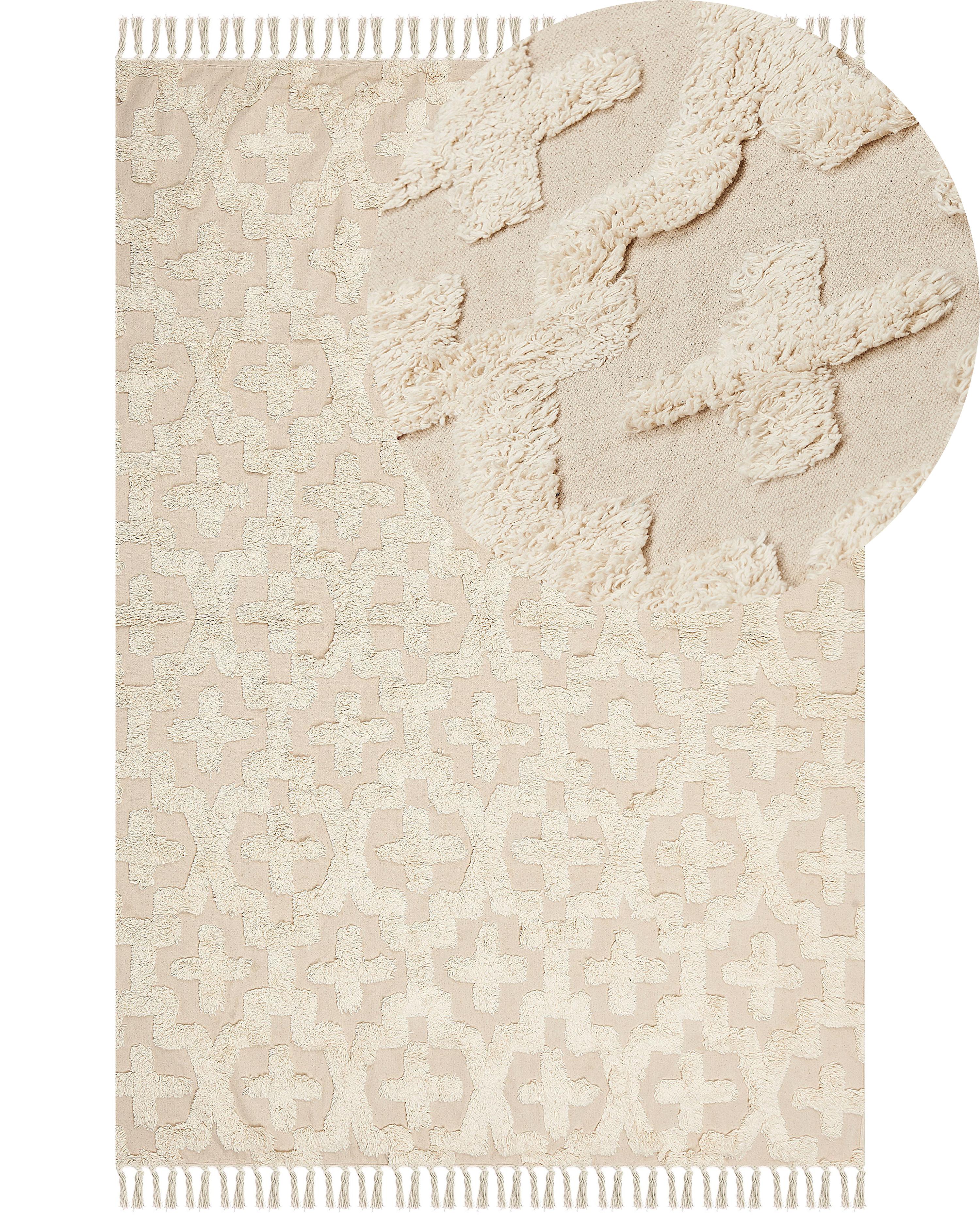 Rug ITANAGAR Beige 140 x 200 cm Cotton