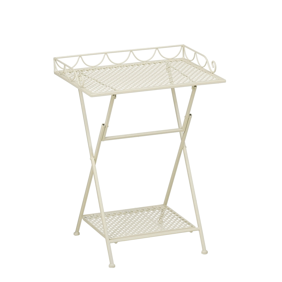 Mica Decorations Marseille Tuintafel - Plantenrek 50 x 38 x 68 cm - Tuintafeltje Bijzettafeltje - Tuintafeltje Weerbestendig IJzer - Tafeltje voor