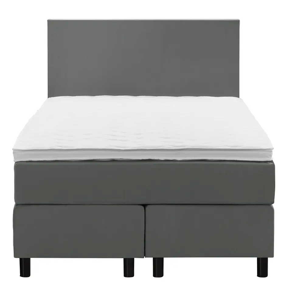 Boxspring Liv egaal - grijs - 120x200 cm - ronde poot