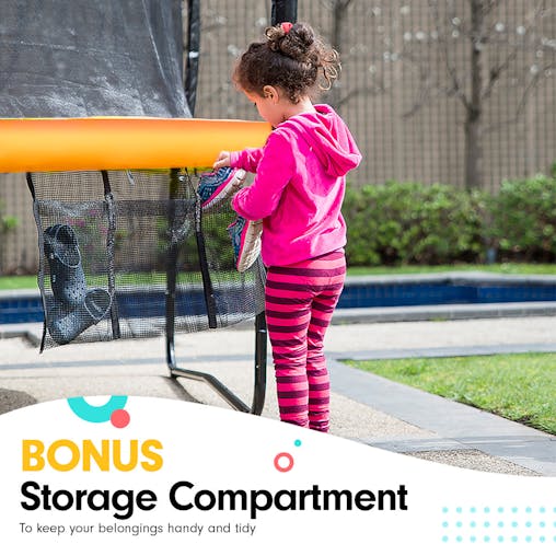 NNEDPE Kahuna Trampoline 8 ft x 11 ft Rectangular with Basketball Set